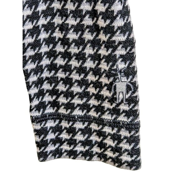 Smartwool Girls S Merino Wool Base Layer Sweater Black Houndstooth Quarter Zip - Picture 4 of 7